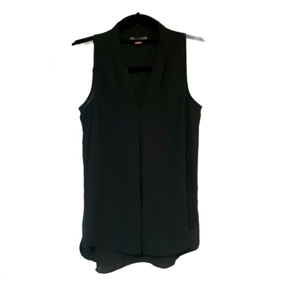 Vince Camuto Tops - FREE with bundle! Vince Camuto black V-neck semi-sheer georgette hi lo blouse